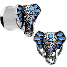 Load image into Gallery viewer, 00G Faux Turquoise Bound for Bali Elephant Tunnel Plug Set
