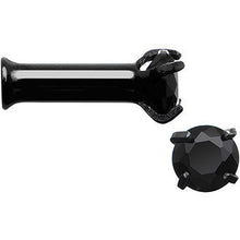 Load image into Gallery viewer, 10G Black CZ Gem Black IP Bling Double Flare Plug Set
