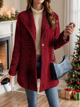 Load image into Gallery viewer, Women's Plaid Collared Neck Buttoned Long Sleeve Jacket β Classic & Lightweight Outerwear for Everyday Wear