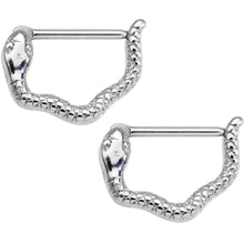 Load image into Gallery viewer, 14G 9/16 Stainless Steel Slithering Snake Nipple Clicker Set
