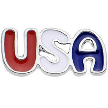 Load image into Gallery viewer, Red White and Blue Text Celebrate All Day USA Barbell Tongue Ring