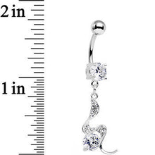 Load image into Gallery viewer, Clear Gem Coiled Wave Bling Dangle Belly Ring