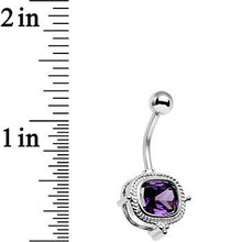 Load image into Gallery viewer, Purple Gem Fancy Furbish Frame Belly Ring