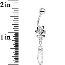 Load image into Gallery viewer, Clear Gem Filigree Drop Dangle Belly Ring