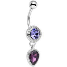 Load image into Gallery viewer, Violet Plum Purple CZ Gem Simpe Sass Dangle Belly Ring