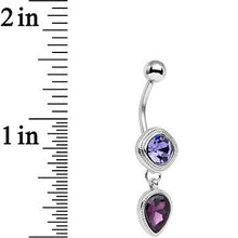 Load image into Gallery viewer, Violet Plum Purple CZ Gem Simpe Sass Dangle Belly Ring