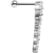 Load image into Gallery viewer, 18G 5/16 Clear Gem Cascading Curved Left Ear Cartilage Earring