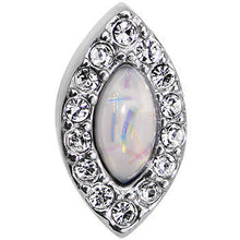 Load image into Gallery viewer, 16G 1/4 White Faux Opal Clear CZ Marquis Cartilage Earring