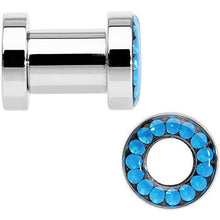 Load image into Gallery viewer, 2G Blue Faux Opal Screw Fit Tunnel Plug Set