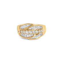 Load image into Gallery viewer, 14K Yellow Gold 1.00 Cttw Diamond Cocktall Cluster 5 Stone Ring (H-I Color, SI1-I1 Clarity) - Ring Size 7