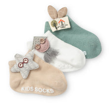 Load image into Gallery viewer, 3 Pair/ SET Baby Newborn Cotton Ankle Socks for Toddler Baby Girls Anti-slip Floor Sock Bowknot Flower Socks For Baby and Kids from 0-24M