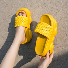Load image into Gallery viewer, High Slippers Women Open Toe Sandals Summer Soft Slipper Indoor Outdoor Beach Shoes Comfort Platform Sandals Open Toe Leather Slippers Lightweight Flip Flops Shoes For Summer