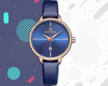 Load image into Gallery viewer, Women's Luxury Watch With Leather Belts Shiny Steel Case Scratch Resistant Glass Unique Design Perfect Gift