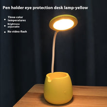 Load image into Gallery viewer, Creative USB Table Light Morden College Dorm Bedroom Study Led Desk Lamp Pen Container Macaroon Eye Protection Ring Table Lamp Decorative Table Lamp Cute Study Lamps for Bedroom Décor