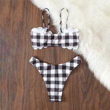 Load image into Gallery viewer, Solid Bikini Set Swimsuit Women Bikini Swimwear Female Halter Top Bathing Suit Swimming Wear Bikini High Cut Swimsuit High Waist Plus Size Summer Swimwear