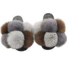 Load image into Gallery viewer, New SeasonSummer Women Slippers Faux Fur Slides For Women Fluffy Slippers House Shoes Woman Slippers Open Toe Fuzzy Fur Slippers Girls Fluffy House Slides Outdoor Indoor Slippers