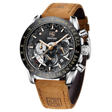 Load image into Gallery viewer, New Men Luxury Watches Leather Strap Waterproof Sport Quartz Chronograph Military Watch Men Clock