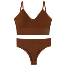 Load image into Gallery viewer, Women Seamless Bra Top Fitness Swimwear Push Up Exercise Bikini For Women 2 Pieces Ribbed Seamless Yoga Bikini Sets Sports Bra And Underwear Set 2 Piece High Waist Summer Bikini
