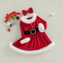 Load image into Gallery viewer, Baby Girls Christmas Romper Ruffles Fly Sleeve Sequins Red Party Dress Unique Design Excellent Look