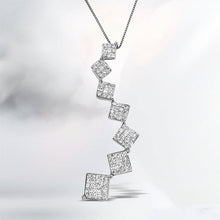 Load image into Gallery viewer, 10K White Gold 1 cttw Diamond Snake Curved Pendant Necklace (H-I, I1-I2)
