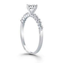 Load image into Gallery viewer, 14k White Gold Diamond Engagement Ring with Shared Prong Diamond Accents