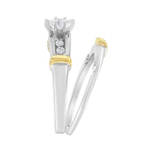 Load image into Gallery viewer, 14K Yellow and White Gold 1/3 Cttw Marquise Diamond Cocktail Engagement Ring Set (H-I Color, SI1-SI2 Clarity) - Size 7