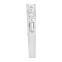 Load image into Gallery viewer, .925 Sterling Silver 1/2 Cttw Princess-Cut Diamond Channel-Set Half-Eternity Wedding or Anniversary Band Ring (H-I Color, I2 Clarity) - Size 6