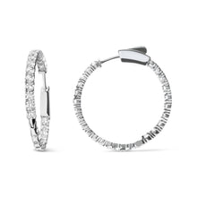 Load image into Gallery viewer, 14K White Gold 3.00 Cttw Lab Grown Diamond Inside Out Hoop Earrings (F-G Color, VS1-VS2 Clarity)