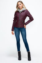 Load image into Gallery viewer, Women Warm Sleek Dual-Zipper Layered Jacket with Cozy Fuzzy Hood Urban Chic & Comfortable Jacket