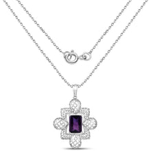 Load image into Gallery viewer, 7.80 Carat Genuine Amethyst .925 Sterling Silver Pendant