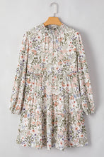 Load image into Gallery viewer, Floral Printed Mock Neck Long Sleeve Mini Dress Stylish Charming Printed Dress For Women