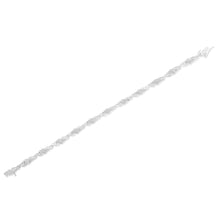 Load image into Gallery viewer, .925 Sterling Silver 1-1/2 Cttw Round and Baguette Cut Diamond Wave Link Bracelet (I-J Color, I2-I3 Clarity) - 7"