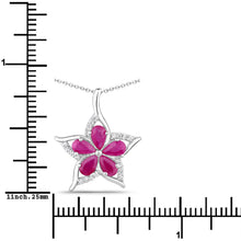 Load image into Gallery viewer, 1.37 Carat Genuine Ruby and White Zircon .925 Sterling Silver Pendant