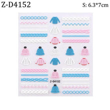 Load image into Gallery viewer, 5D Sweater Nail Sticker Acrylic Engraved Winter Charm Designs Beauty Cloth Christmas Patterns Nails Art Decoration Tools Nail Art Stickers Decor Tip Transfer Nail Decals Sticker For Pretty Girl Self-Adhesive Nail Decals Designer Nail Stickers