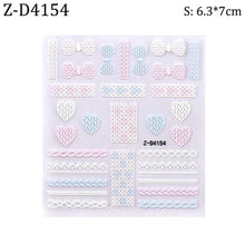 Load image into Gallery viewer, 5D Sweater Nail Sticker Acrylic Engraved Winter Charm Designs Beauty Cloth Christmas Patterns Nails Art Decoration Tools Nail Art Stickers Decor Tip Transfer Nail Decals Sticker For Pretty Girl Self-Adhesive Nail Decals Designer Nail Stickers