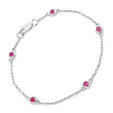 Load image into Gallery viewer, 0.65 Carat Genuine Ruby .925 Sterling Silver Bracelet