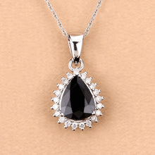 Load image into Gallery viewer, 2.09 Carat Genuine Blue Sapphire and White Diamond 14K White Gold Pendant