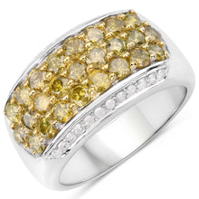 Load image into Gallery viewer, 1.91 Carat Genuine Yellow Diamond and White Diamond .925 Sterling Silver Ring