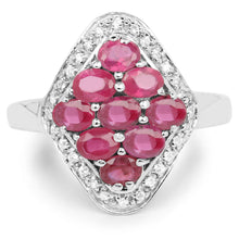 Load image into Gallery viewer, 2.12 Carat Genuine Glass Filled Ruby & White Zircon .925 Sterling Silver Ring