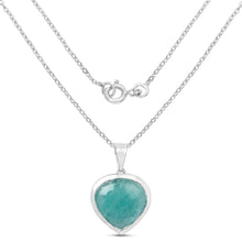 Load image into Gallery viewer, 9.79 Carat Genuine Amazonite & Tanzanite .925 Sterling Silver Pendant