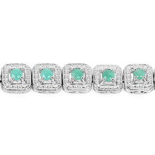 Load image into Gallery viewer, 2.40 Carat Genuine Emerald .925 Sterling Silver Bracelet