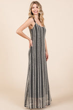 Load image into Gallery viewer, Plus Size Striped Scoop Neck Beaded Strap Maxi Cami Dress โ Elegant and Stylish Cami Dress , Beaded Straps, and Flattering Scoop Neckline
