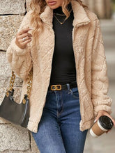 Load image into Gallery viewer, Women's Fuzzy Zip-Up Jacket with Pockets – Soft & Cozy Long Sleeve Outerwear