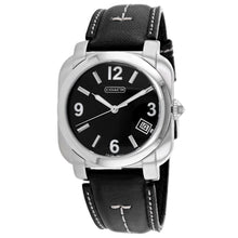 Load image into Gallery viewer, Coach Men's Black Leather Silver Quartz