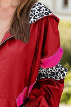 Load image into Gallery viewer, Colorful Women's Leopard Print Zip-Up Hooded Jacket Trendy Long Sleeve Outerwear with Pockets