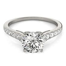 Load image into Gallery viewer, 14k White Gold Diamond Engagement Ring With Single Row Band (1 3/4 cttw)