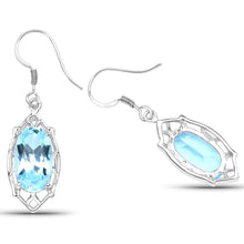 Load image into Gallery viewer, 13.68 Carat Genuine Blue Topaz .925 Sterling Silver Earrings
