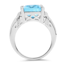 Load image into Gallery viewer, 8.89 Carat Genuine Swiss Blue Topaz .925 Sterling Silver Ring