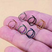 Load image into Gallery viewer, Stainless Steel Double Helix Nose Ring – 14K Gold Plated Hot Style Piercing Jewelry for Women