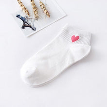 Load image into Gallery viewer, 5pairs Women Short Socks Red Heart Cute College Fresh Female Socks Soft Cotton Summer Autumn Sock for Girls